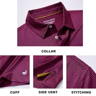 Golf Shirts for Men Dry Fit Moisture Wicking Casual Sport Short Sleeve Mens Golf Polo Shirts - Image 4