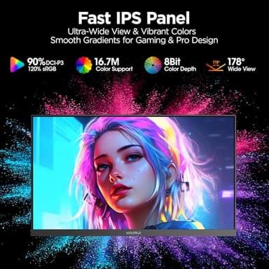 KOORUI 27" 200Hz Gaming Monitor, 1ms Fast IPS Computer Monitor, WQHD (2560 x 1440p) HDR 400 Display, DCI-P3 95% Color Gamut, FreeSync Premium, Adaptive G-Sync, HDMI x 2, DisplayPort, Black - Image 7