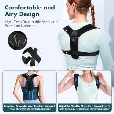 GROKIE Posture Corrector for Women and Men – Adjustable Back Brace for Posture Support,Comfortable and Breathable Back Straightener for Pain Relief (Medium) - Image 5