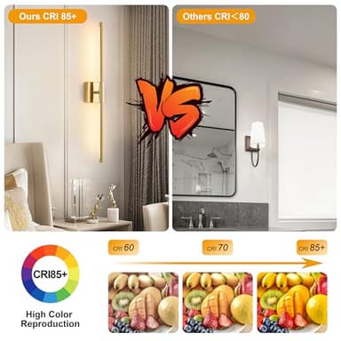 Morauroral Gold Battery Operated Wall Sconces, Dimmable Wall Sconces with Remote Control, Rechargeable Sconces Wall Lighting, 24″ LED Wireless Wall Lights for Bedroom, Living Room, Bathroom, Hallways - Image 7