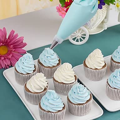 Piping Bags and Tips Set, 100Pcs 12 Inch Pastry Bags, Icing Bags Disposable for Cakes Decorating Kit Supplies with 1 Reusable Piping Bags, 1 Couplers, 12 Frosting Tips, 2 Bag Ties, 3 Cake Scraper - Image 7