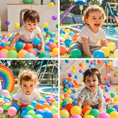 PlayMaty Ball Pit Balls - Colorful Ocean Pool Toys for Kids, Phthalate & BPA Free, 100pcs for Toddler Playhouse,Tent, or Playpen(Colorful) - Image 4