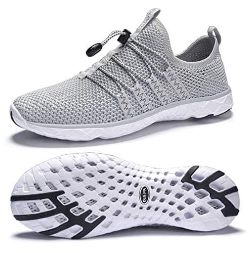 DLGJPA Men's Quick Drying Water Shoes for Beach or Water Sports Lightweight Slip On Walking Shoes LightGray 8.5 - Image 1