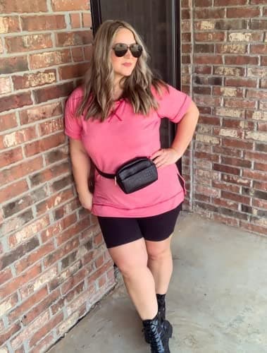 Aokosor Womens Tops Summer 2025 Fashion Short Sleeve Tee Shirts Spring Loose Beach Vacation Outfits Pink XL - Image 2