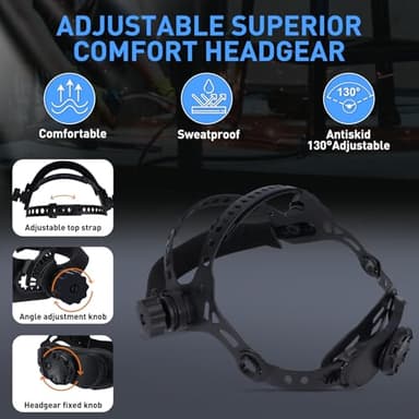3.94”×3.82” Large Viewing Welding Helmet, True Color Auto Darkening Welding Helmet, Solar/Rechargeable Battery Power Welding Hood With 4 Arc Sensor, Wide Shade 4/5-9/9-13 Welding Mask For TIG MIG ARC - Image 5