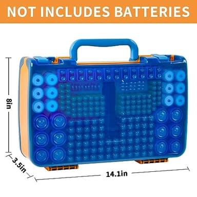 Battery Storage Organizer Case Holder Box with Tester, Double-Sided Batteries Fits for 269 Caddy Container AA AAA AAAA 3A 4A 9V C D Lithium 23A 4LR44 CR123A CR1632 CR2032 - Yellow - Image 5