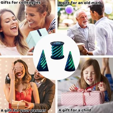 3 Packs Impossible Cone,Spiral Cone Fidget Toy Impossible Pyramid Passthrough Toy,3D Printed Spiral Cone Fidget Toy,Mini Vortex Thread Illusion Desktop Deco Souvenir Gift for Anxiety Relaxing - Image 2