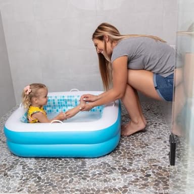 Inflatable Baby Pool for Toddlers 1-3, Handles, Soft Floor & Drain, 34"x10" Kiddie Pool, Blow Up Bathtub & Ball Pit, Summer Outside Kid Water Toy Outdoor Play First Birthday Gift for Boys Ages 1 2 3 - Image 3