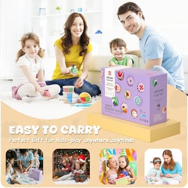 Air Dry Clay Kit - Modeling Clay for Kids mit Sculpting Tools und Tutorial, Ultra Light & Soft, Safe & Non-Toxic, DIY Model Magic Clay 12 Cans 48 Colors, Creative Art Crafts Toys Gifts for Girls Boys - Image 5