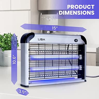 LiBa Electric Bug Zapper, Indoor Insect Killer - (2) Extra Replacement Bulbs - Fly, Mosquito Killer and Repellent - Lightweight, Powerful 2800V Grid, Easy-to-Clean, with a Removable Washable Tray. - Image 7