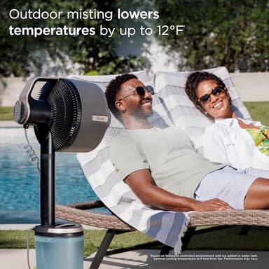 Shark FlexBreeze Pro Mist Fan — Indoor & Outdoor, Integrated Misting, Pedestal to Tabletop, Corded or Cordless, Up to 24-Hr Battery, Oscillating, Charcoal Grey, FA302 (2025 Release) - Image 3
