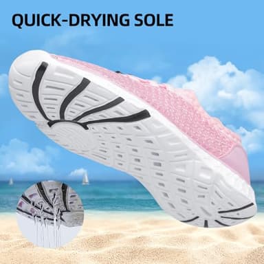 DOUSSPRT Women's Water Shoes Quick Drying Sports Aqua Shoes Pink Size 10 - Image 3