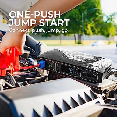 HALO Bolt Air 58830 Portable Car Battery Jump Starter | 100 PSI Air Compressor, 58.8Wh USB Power Bank, Emergency Floodlight & Charger, Jumps Cars SUVs & Trucks, Inflates Tires, TSA Approved — Blue - Image 4