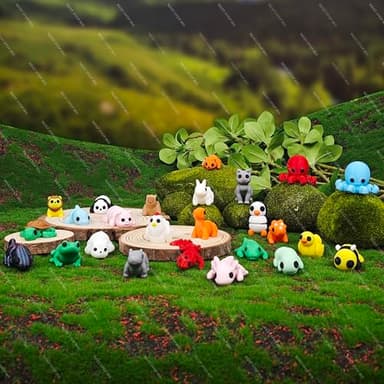 25 pcs Animal Figurines, 3D Printed Animal Figurines Set, Articulated, Party Favors, Pocket Fidget Toys Bulk, Goodie Bag Stuffers, Gifts for Boys Girls Toddlers, Office Desk Pets, Classroom rewards - Image 2