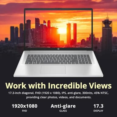 HP 17.3" FHD Laptop for Business and Students - with External CD/DVD Drive & Office Lifetime License, AMD Ryzen 5 7430U (6-core), 250 Nits IPS Display, Webcam, Wifi6, Win 11 Pro (16GB RAM | 512GB SSD) - Image 4