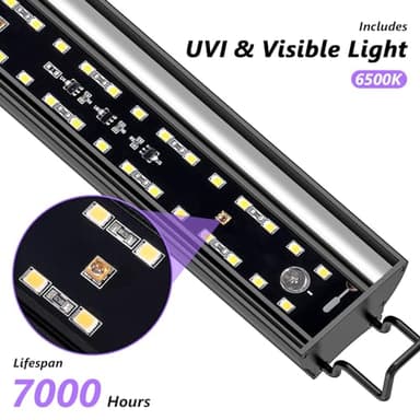 REPTITRIP 16-INCH LED UVB Light for Reptiles, LED Reptile Light Fixture Controller with Dimming and 4 UVI Modes, 14W Aluminum UVA UVB Lamp for Turtles, Snakes, and Bearded Dragons, 6500K - Image 4