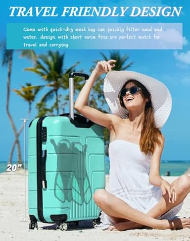 Greatever Snorkel Fins Adjustable Buckles Open Heel Swim Flippers Travel Size Short Swim Fins for Snorkeling Diving Swimming Adult Men Womens - Image 7