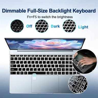 ANPCOWER 2025 Latest 15.6'' Laptop Compatible with Windows 11, 8GB RAM 256GB SSD, Quad-Core Processor N5095(2.9GHz), 1080p FHD Display, Backlit Keyboard, Fingerprint, Mini-HDMI, WiFi5, TF Card Slot - Image 4