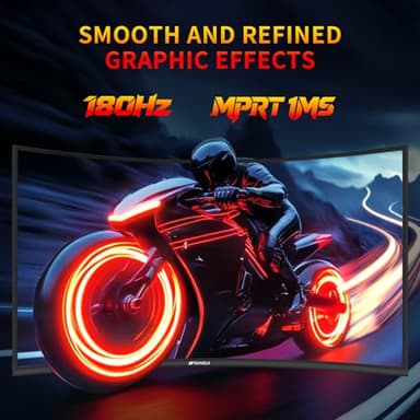 SANSUI 27 Inch WQHD 2560X1440 Curved Gaming Monitor, 180Hz MPRT 1ms Computer Monitor,HDMI2.0 * 2, DP1.2 * 2, Freesync, Curved 1500R, 5000:1 Contrast Ratio, 120% sRGB,HDR(ES-G27C1Q DP Cable Included) - Image 4