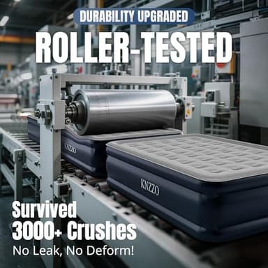 KNZZO Queen Air Mattress with Built-in Pump, 18" Top Inflatable Mattress with Waterproof Flocking Fabric, Three-Minute Quick-Inflatable Bed. Portable Blow Up Mattress for Home, Outdoor and Guests - Image 5