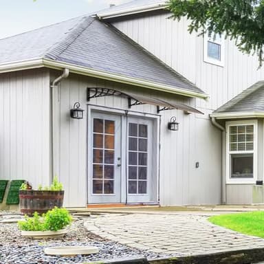 VINGLI Window Awning Door Canopy Exterior, 40" x 80" Awnings for Doors Polycarbonate Cover Patio Door Awning Rain Snow Sunlight Protection Hollow Sheet (Brown Board & Black Bracket) - Image 8