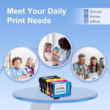 212XL Ink T212XL High Capacity for Epson 212 Ink Cartridges Remanufactured for Epson 212XL Ink Cartridges Combo Pack for Workforce XP-4100 XP-4105 WF-2830 WF-2850 Printer New Upgraded Chips (5-Pack) - Image 5