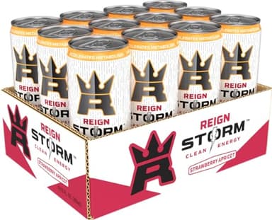 REIGN Storm, Strawberry Apricot, Fitness & Wellness Energy Drink, 12 Fl Oz (Pack of 12) - Image 3