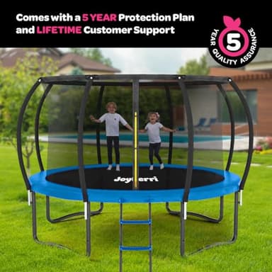Trampoline for Kids and Adults - 8Ft 10Ft 12Ft 14FT Trampoline with Net - with Bonus Sprinkler and LED Lights/ASTM Certified/Extra Sturdy Recreational Outdoor Trampolines - Image 4
