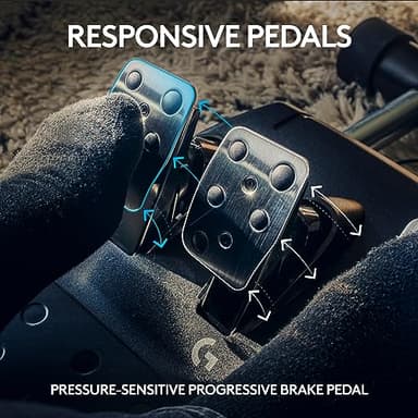 Logitech G923 Racing Wheel and Pedals, TRUEFORCE up to 1000 Hz Force Feedback, Gaming Steering Wheel PS5, PS4, PC, Mac, Genuine Leather- Black - Image 6