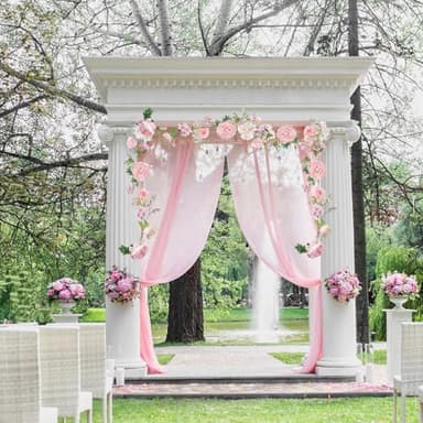 Minnhua Artificial Flower Garland Decorations Pink Floral Garland for Table 5.9Ft Silk Rose Vines Peony String Flowers for Home Centerpiece Wedding Room Party Backdrop Summer Decor - Image 6