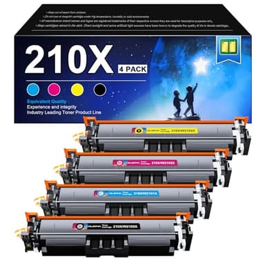 210X Toner Cartridges 4 Pack High Yield (with Chip) - Replacement for HP 210X HP 210A, Works for HP Color Laserjet Pro MFP 4301fdw, 4301fdn Pro 4201dw 4201dn 4301 4201 Printer | W2100X W2100A (BCMY) - Image 1