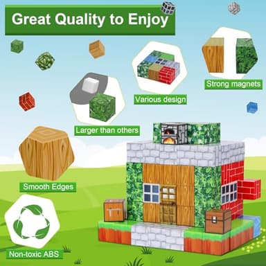 Dulsaera Magnetic Blocks-Build 110PCS Toys for Boys & Girls Age 6 7 8 9 10, Stacking Building Toys for Toddlers Fidget Cubes Sensory Toy for Kids(Jungle) - Image 6