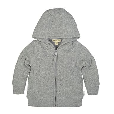 Burt's Bees Baby baby girls Sweatshirts, Lightweight Zip-up Jackets & Coats, Organic Cotton Hooded Sweatshirt, Heather Grey Quilted, Newborn US - Image 1