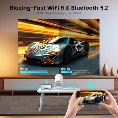 【Electric Focus】Mini Portable Projector with 4K Support, Bluetooth 5.4 WIFI6, 5watt Sound Base Speaker, 260 ANSI, Android 11, 210° Rotation , Auto Keystone Correction Video Projector HY300 PLUS - Image 6