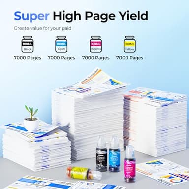 Acaves Sublimation Ink Refilled Bottles 400ML Compatible for ET2400 ET2720 ET2760 ET2750 ET4800 ET-2800 ET-2803 ET-2850 Inkjet Printers Heat Press Transfer on Mugs T-Shirts, 4 Pack - Image 3