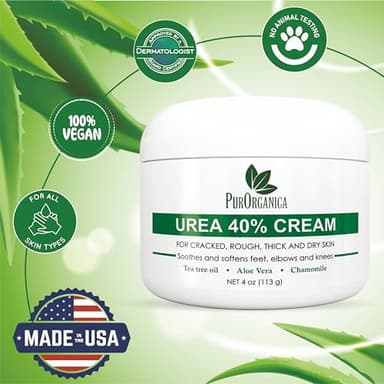 PurOrganica Urea 40% Foot Cream – Made in USA, Dermatologist Tested, Intensive Repair for Dry, Cracked Heels, Corns, Calluses & Rough Feet, Professional Strength Exfoliating & Moisturizing Cream - Image 3