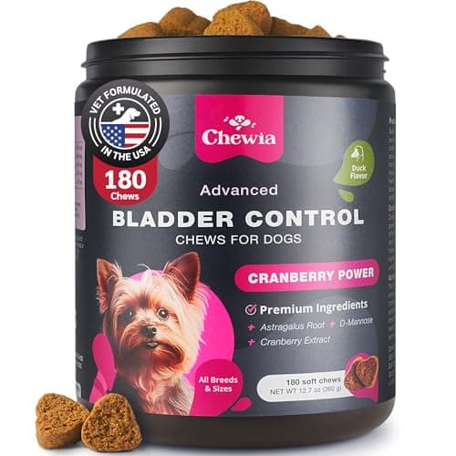 Dog UTI Treatment - Dog Cranberry Supplement for Urinary Tract, Bladder & Kidney Health, Incontinence Support - Bladder Control Cranberry Chews - Cranberry Supplement for Dog Incontinence - Image 1