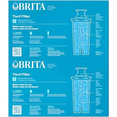 Brita Standard Water Filter for Pitchers and Dispensers, BPA-Free, Reduces Copper, Cadmium and Mercury Impurities, Lasts Two Months or 40 Gallons, Includes 2 Filters - Image 12