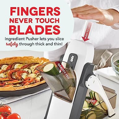 DASH Safe Slice® Mandoline Slicer, Julienne + Dicer for Vegetables, Meal Prep & More with 30+ Presets & Thickness Adjuster - Grey - Image 2