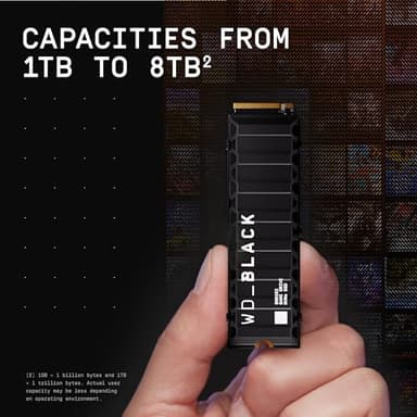 WD_BLACK 8TB SN850X NVMe Internal Gaming Solid State Drive with Heatsink - Works with PlayStation 5, Gen4 PCIe, M.2 2280, Up to 7,200 MB/s - WDS800T2XHE - Image 4