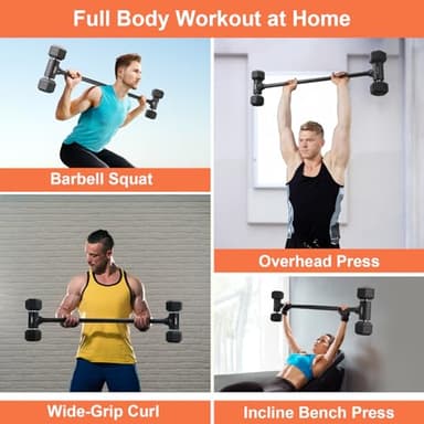 AltitudeCraft Dumbbell to Barbell Converter, Transform Dumbbells to Barbell Bar, Dumbbell Barbell Converter for Home Gym, Adjustable to 200 lb Capacity - Image 7