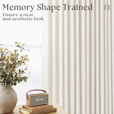 102 Inch Long Curtains Pinch Pleat Linen Curtains for Living Room Bedroom 2 Panels Natural Cream Light Filtering Privacy Neutral 102 Inch Pleated Drapes Hooks Rings Back Tab for Window Sliding Door - Image 8