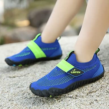 UBFEN Kids Water Shoes for Boys Girls Quick Dry Lightweight Aqua Socks for Toddlers Little Big Kid Barefoot Beach and Pool Sports Non-Slip Swim Shoes D Blue 2 Big Kid - Image 9