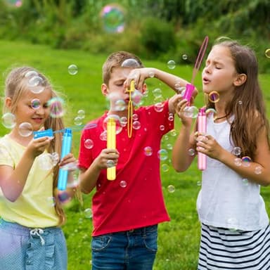Bubble Wand, 48 Pcs Bubble Wands Bulk in 6 Colors, Bubble Party Favors for Kids, Summer Toys, Indoor Outdoor Activity, Themed Birthday, Wedding, for Girls & Boys - Image 7