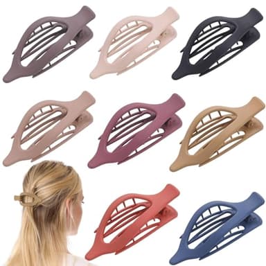 8 Pack Flat Hair Clips for Women,Matte No Crease Flat Claw Clips, Large Strong Hold Barrettes for Thick & Thin Hair, French Duckbill Styling Accessories - Image 8