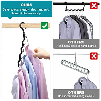 Closet Organizers and Storage,Upgraded Organization and Storage Clothes Hanger,12 Pack College Dorm Room Essentials,Sturdy Closet Organizer Home Essentials Space Saving Hangers for Thick Clothe - Image 7