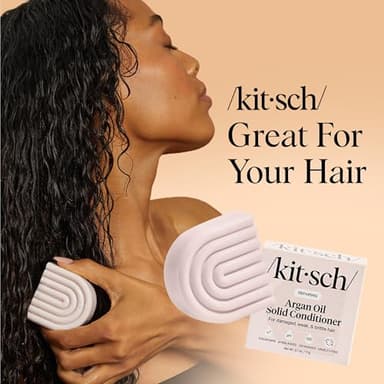 Kitsch Argan Oil Conditioner Bar – Repairing Hair Conditioner for Damaged Hair, Anti-Frizz – Strengthening, Moisturizing Hair Care – Paraben, Silicone & Sulfate-Free – Made in USA - 2.7 oz - Image 7
