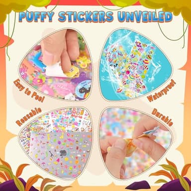 3200+ Stickers for Kids, 3D Puffy Sticker, 64 Different Sheets, Cute Animals Stickers for Boys Girls Teachers, Classroom Reward, Craft Scrapbooking, Party Gift - Image 5