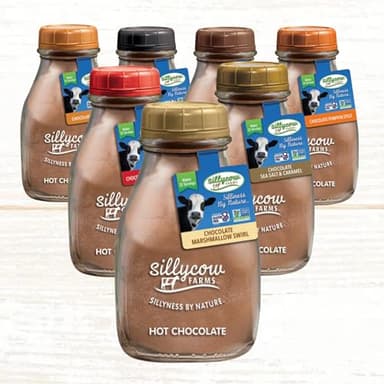 Sillycow Farms Hot Chocolate Mix Truffle Flavor | Vegan, Nut Free Certified Quality Cocoa Powder | Gluten-Free, Non-GMO & Dairy-Free | Reusable Packaging | 16.9 Oz Reusable Glass Bottle - Pack of 6 - Image 5