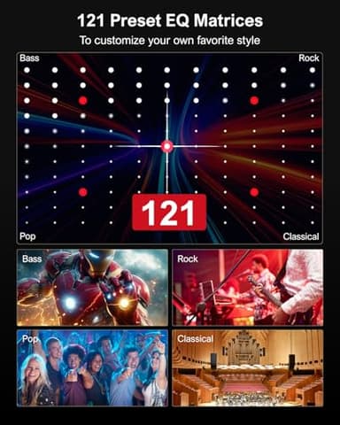 ULTIMEA 7.1ch Sound Bar with Subwoofer, Virtual Surround Sound System for TV, Sound Bar for Smart TV with 4 Surround Speakers, Peak Power 330W, TV Soundbar with App Control, Opt/AUX/BT, Aura A40 - Image 5